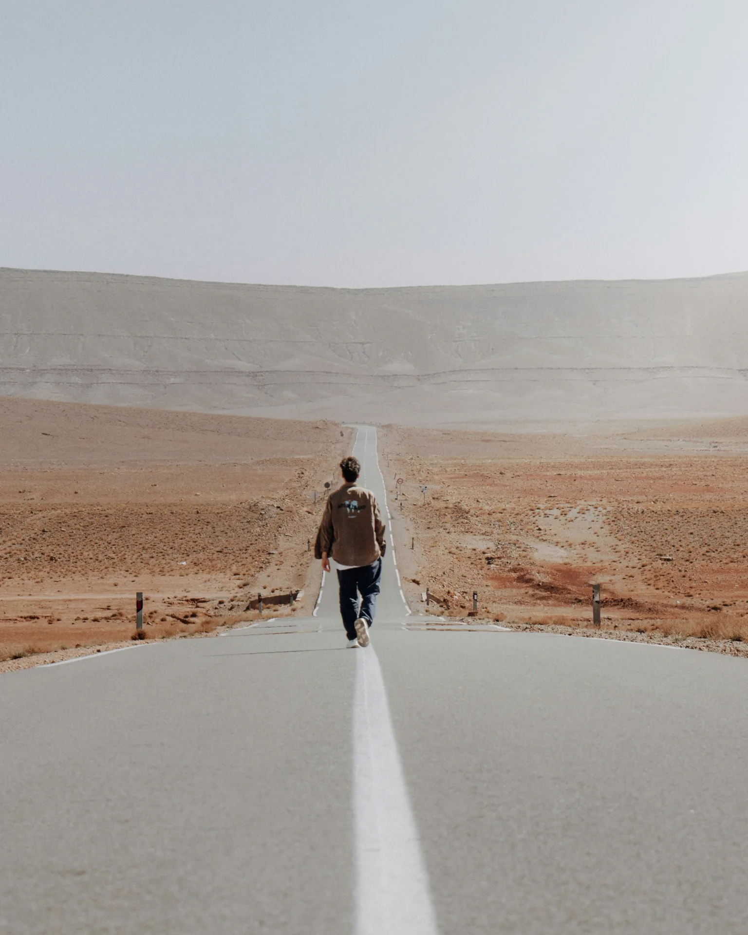 Remote desert road on the off-road route from Merzouga to Zagora